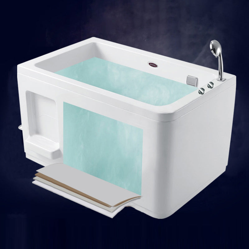 Small Tub Modern Soaking White Acrylic Bathroom Back to Wall Bathtub Clearhalo 'Bathroom Remodel & Bathroom Fixtures' 'Bathtubs' 'Home Improvement' 'home_improvement' 'home_improvement_bathtubs' 'Showers & Bathtubs' 6250277