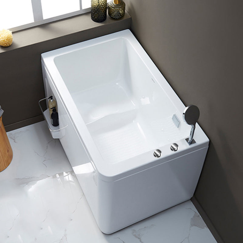 Small Tub Modern Soaking White Acrylic Bathroom Back to Wall Bathtub Clearhalo 'Bathroom Remodel & Bathroom Fixtures' 'Bathtubs' 'Home Improvement' 'home_improvement' 'home_improvement_bathtubs' 'Showers & Bathtubs' 6250281