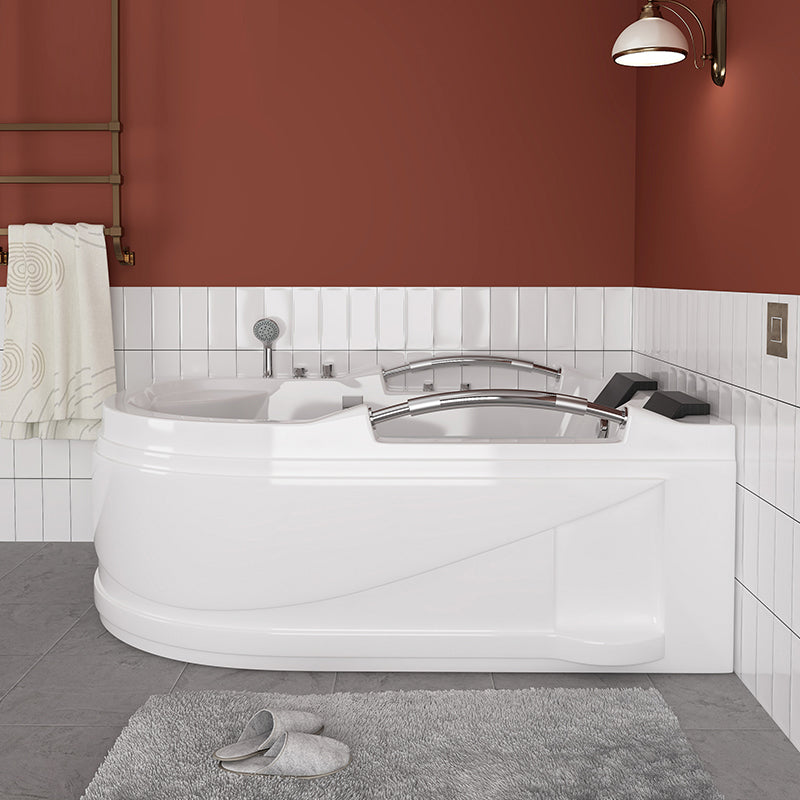 Free Form White Bathtub Bathroom Back to Wall Modern Bath Tub 63"L x 47.2"W x 27.2"H Tub Only Tub with Silver 5-Piece Set Clearhalo 'Bathroom Remodel & Bathroom Fixtures' 'Bathtubs' 'Home Improvement' 'home_improvement' 'home_improvement_bathtubs' 'Showers & Bathtubs' 6250286