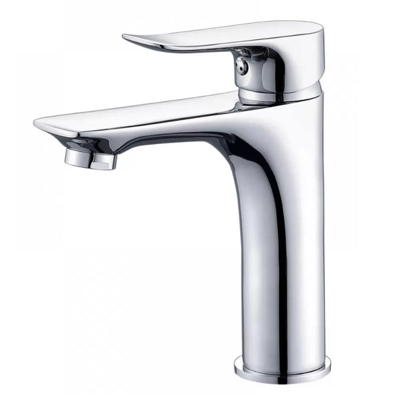 Basic Metal Sink Faucet Silver Bathroom Faucet with Lever Handle Silver Gray Clearhalo 'Bathroom Remodel & Bathroom Fixtures' 'Bathroom Sink Faucets' 'Bathroom Sinks & Faucet Components' 'bathroom_sink_faucets' 'Home Improvement' 'home_improvement' 'home_improvement_bathroom_sink_faucets' 6255460