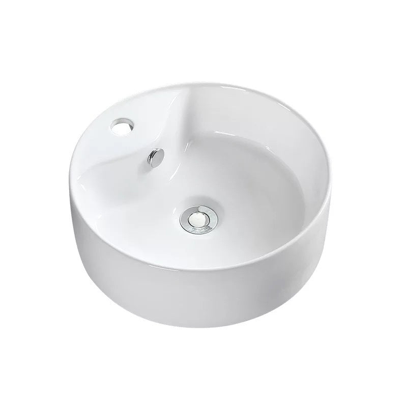 Modern Vessel Bathroom Sink Porcelain Oval with Pop-Up Drain Bathroom Sink Clearhalo 'Bathroom Remodel & Bathroom Fixtures' 'Bathroom Sinks & Faucet Components' 'Bathroom Sinks' 'bathroom_sink' 'Home Improvement' 'home_improvement' 'home_improvement_bathroom_sink' 6255928