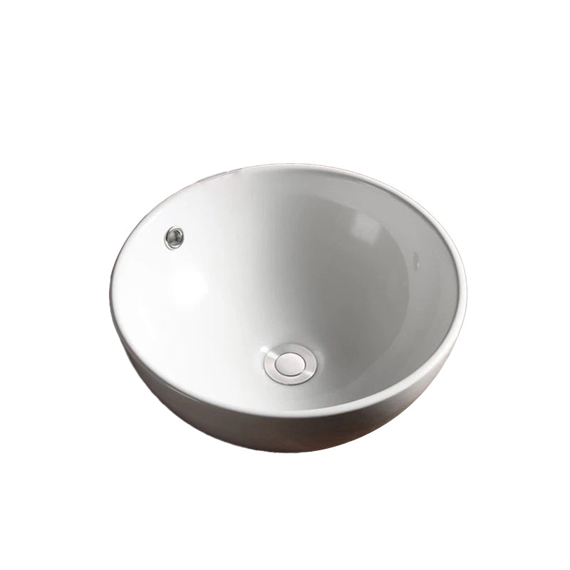 Modern Vessel Bathroom Sink Porcelain Oval with Pop-Up Drain Bathroom Sink Clearhalo 'Bathroom Remodel & Bathroom Fixtures' 'Bathroom Sinks & Faucet Components' 'Bathroom Sinks' 'bathroom_sink' 'Home Improvement' 'home_improvement' 'home_improvement_bathroom_sink' 6255939