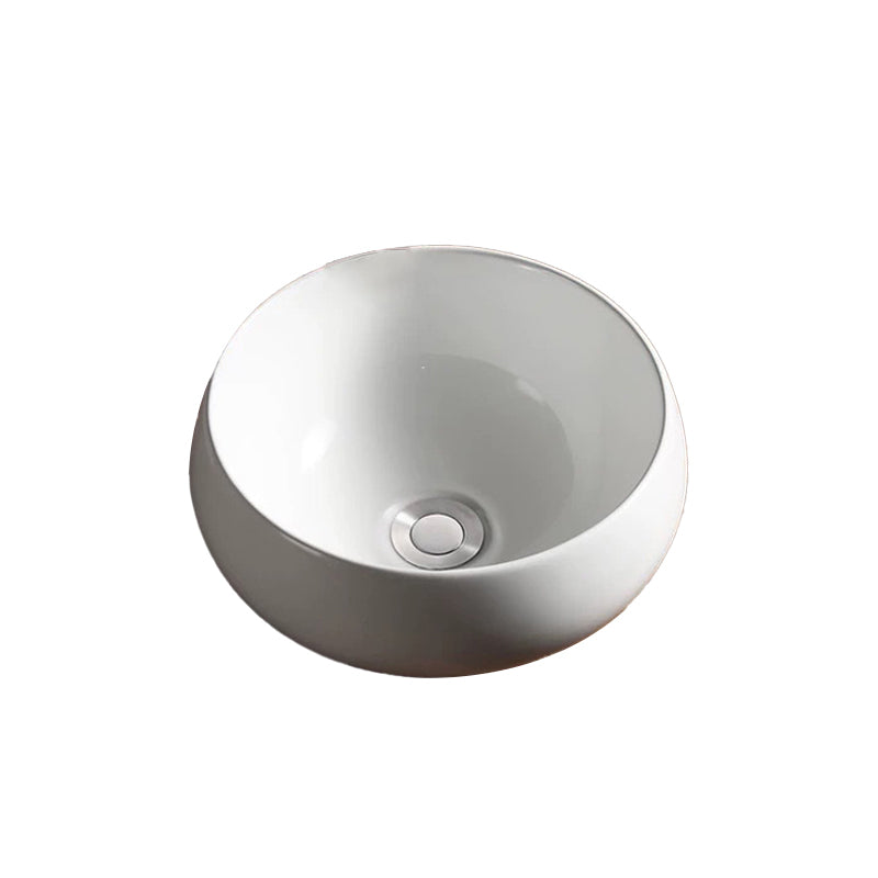 Modern Vessel Bathroom Sink Porcelain Oval with Pop-Up Drain Bathroom Sink Clearhalo 'Bathroom Remodel & Bathroom Fixtures' 'Bathroom Sinks & Faucet Components' 'Bathroom Sinks' 'bathroom_sink' 'Home Improvement' 'home_improvement' 'home_improvement_bathroom_sink' 6255940