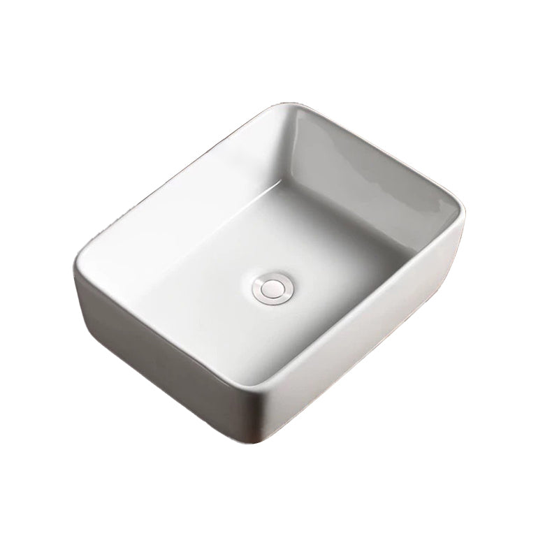 Modern Vessel Bathroom Sink Porcelain Oval with Pop-Up Drain Bathroom Sink Clearhalo 'Bathroom Remodel & Bathroom Fixtures' 'Bathroom Sinks & Faucet Components' 'Bathroom Sinks' 'bathroom_sink' 'Home Improvement' 'home_improvement' 'home_improvement_bathroom_sink' 6255943