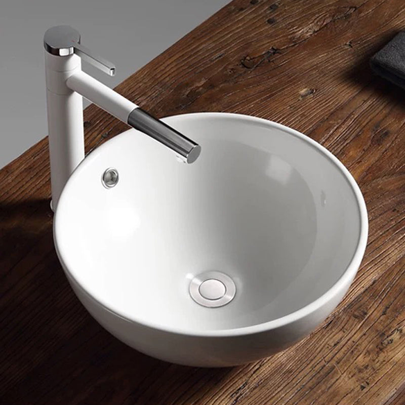 Modern Vessel Bathroom Sink Porcelain Oval with Pop-Up Drain Bathroom Sink Clearhalo 'Bathroom Remodel & Bathroom Fixtures' 'Bathroom Sinks & Faucet Components' 'Bathroom Sinks' 'bathroom_sink' 'Home Improvement' 'home_improvement' 'home_improvement_bathroom_sink' 6255947