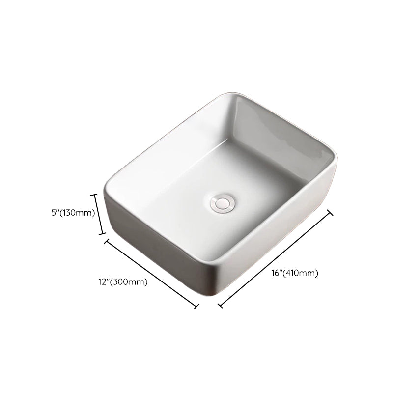 Modern Vessel Bathroom Sink Porcelain Oval with Pop-Up Drain Bathroom Sink Clearhalo 'Bathroom Remodel & Bathroom Fixtures' 'Bathroom Sinks & Faucet Components' 'Bathroom Sinks' 'bathroom_sink' 'Home Improvement' 'home_improvement' 'home_improvement_bathroom_sink' 6255956