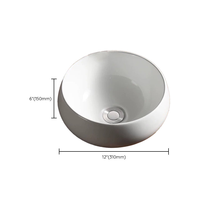 Modern Vessel Bathroom Sink Porcelain Oval with Pop-Up Drain Bathroom Sink Clearhalo 'Bathroom Remodel & Bathroom Fixtures' 'Bathroom Sinks & Faucet Components' 'Bathroom Sinks' 'bathroom_sink' 'Home Improvement' 'home_improvement' 'home_improvement_bathroom_sink' 6255959