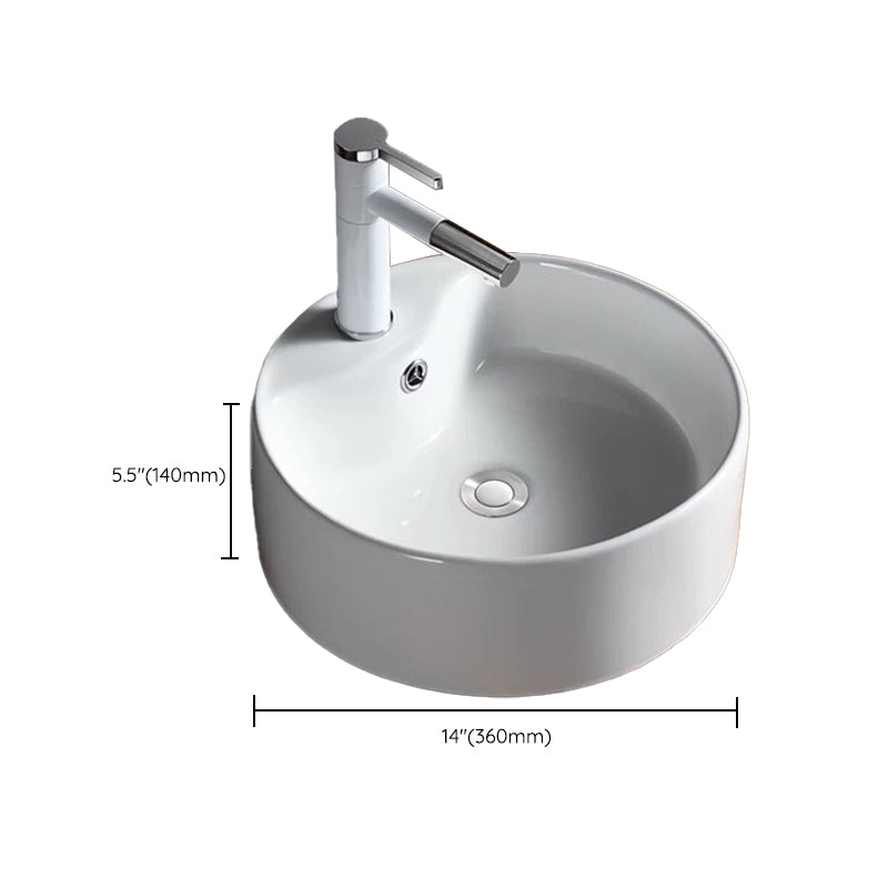 Modern Vessel Bathroom Sink Porcelain Oval with Pop-Up Drain Bathroom Sink Clearhalo 'Bathroom Remodel & Bathroom Fixtures' 'Bathroom Sinks & Faucet Components' 'Bathroom Sinks' 'bathroom_sink' 'Home Improvement' 'home_improvement' 'home_improvement_bathroom_sink' 6255964