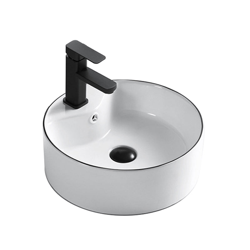 Modern Bathroom Sink Porcelain Rectangular with Overflow and Drain Assembly Basin Sink Clearhalo 'Bathroom Remodel & Bathroom Fixtures' 'Bathroom Sinks & Faucet Components' 'Bathroom Sinks' 'bathroom_sink' 'Home Improvement' 'home_improvement' 'home_improvement_bathroom_sink' 6255994