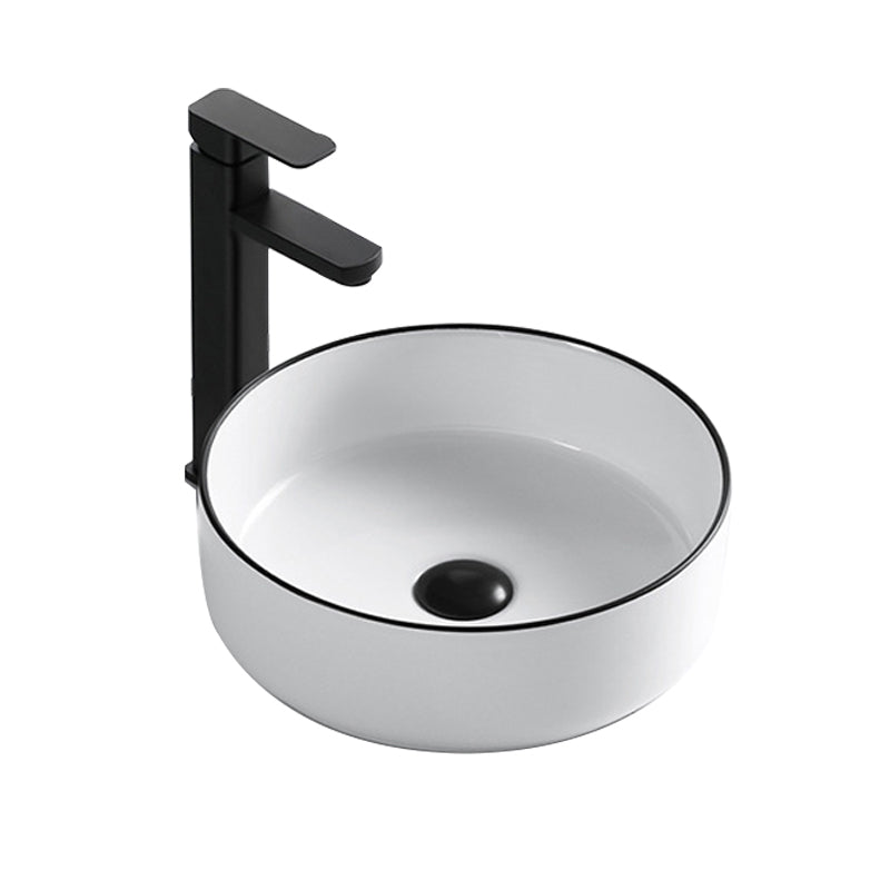 Modern Bathroom Sink Porcelain Rectangular with Overflow and Drain Assembly Basin Sink Clearhalo 'Bathroom Remodel & Bathroom Fixtures' 'Bathroom Sinks & Faucet Components' 'Bathroom Sinks' 'bathroom_sink' 'Home Improvement' 'home_improvement' 'home_improvement_bathroom_sink' 6256004