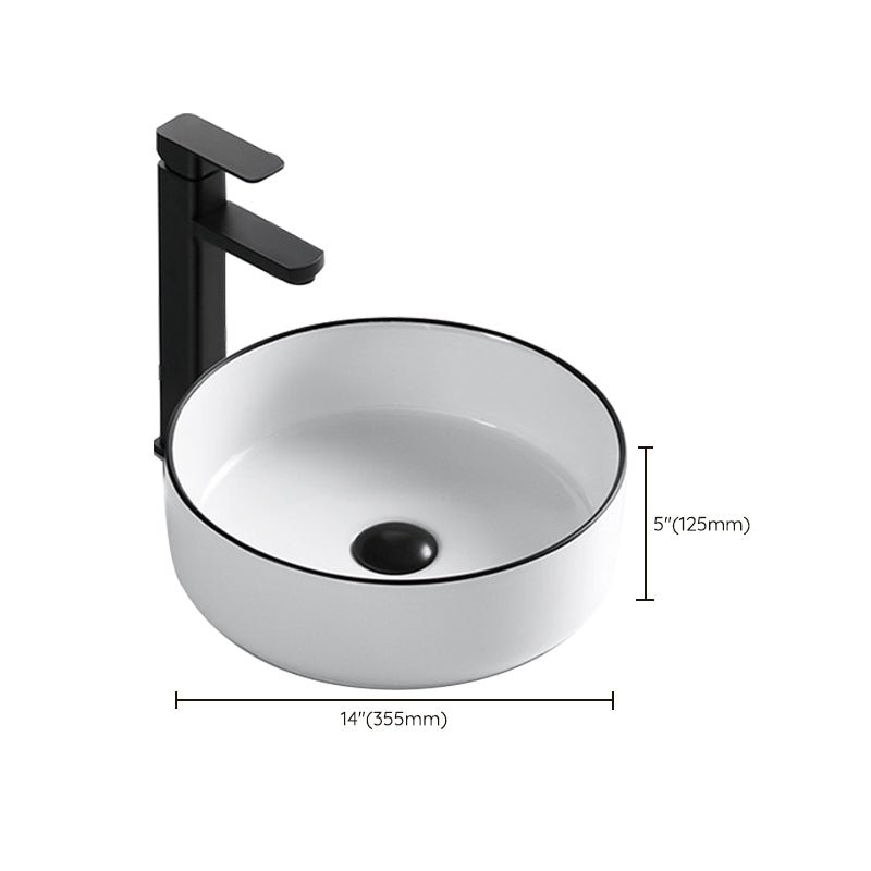 Modern Bathroom Sink Porcelain Rectangular with Overflow and Drain Assembly Basin Sink Clearhalo 'Bathroom Remodel & Bathroom Fixtures' 'Bathroom Sinks & Faucet Components' 'Bathroom Sinks' 'bathroom_sink' 'Home Improvement' 'home_improvement' 'home_improvement_bathroom_sink' 6256017