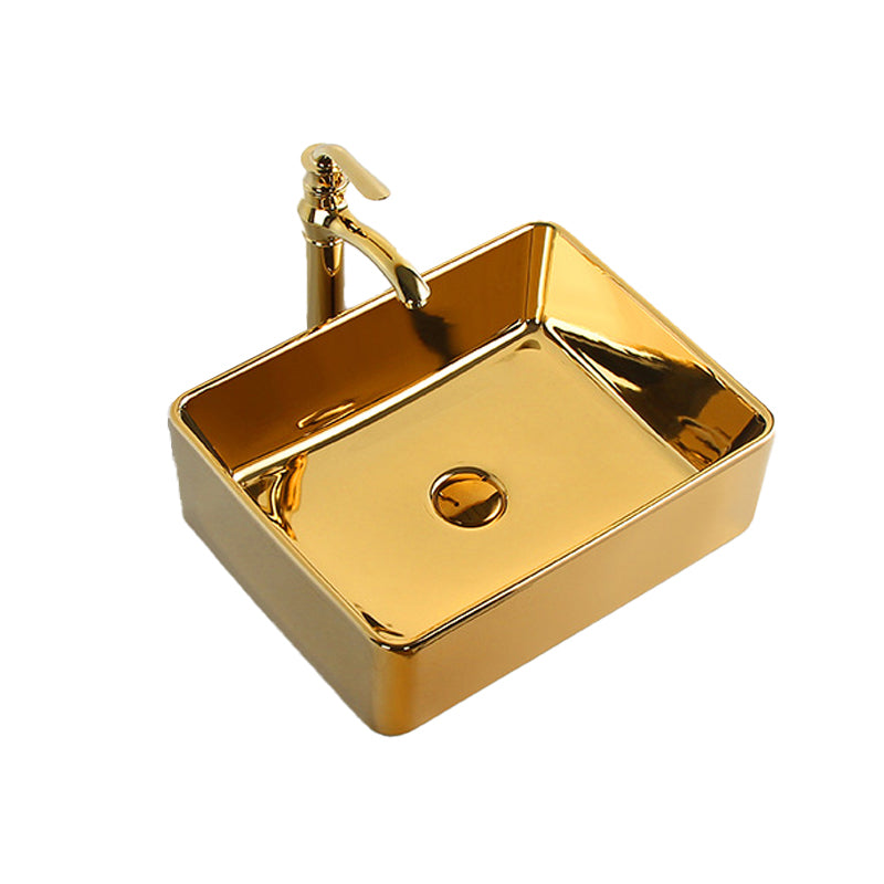 Modern Bathroom Sink Metal Rectangular with Pop-Up Drain and Faucet Vessel Bathroom Sink Clearhalo 'Bathroom Remodel & Bathroom Fixtures' 'Bathroom Sinks & Faucet Components' 'Bathroom Sinks' 'bathroom_sink' 'Home Improvement' 'home_improvement' 'home_improvement_bathroom_sink' 6256093