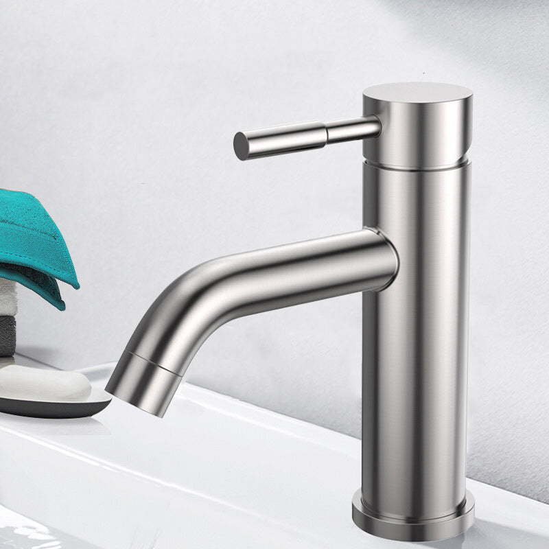 Modern Sliver Centerset Faucet Solid Color Bathroom Faucet with Lever Handle Clearhalo 'Bathroom Remodel & Bathroom Fixtures' 'Bathroom Sink Faucets' 'Bathroom Sinks & Faucet Components' 'bathroom_sink_faucets' 'Home Improvement' 'home_improvement' 'home_improvement_bathroom_sink_faucets' 6272448