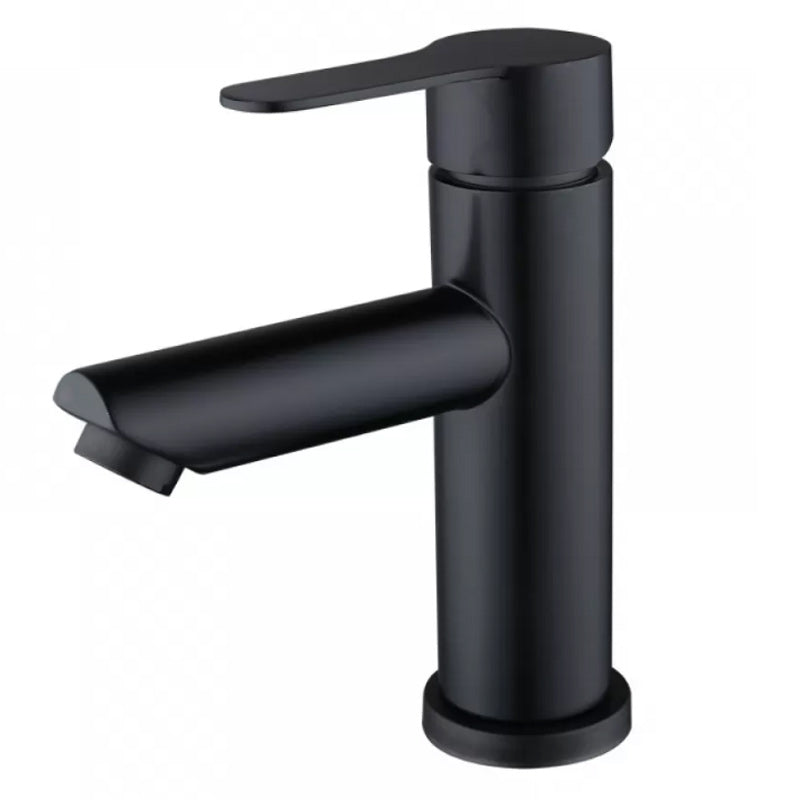 Modern Sliver Centerset Faucet Solid Color Bathroom Faucet with Lever Handle Black Standard Clearhalo 'Bathroom Remodel & Bathroom Fixtures' 'Bathroom Sink Faucets' 'Bathroom Sinks & Faucet Components' 'bathroom_sink_faucets' 'Home Improvement' 'home_improvement' 'home_improvement_bathroom_sink_faucets' 6272452