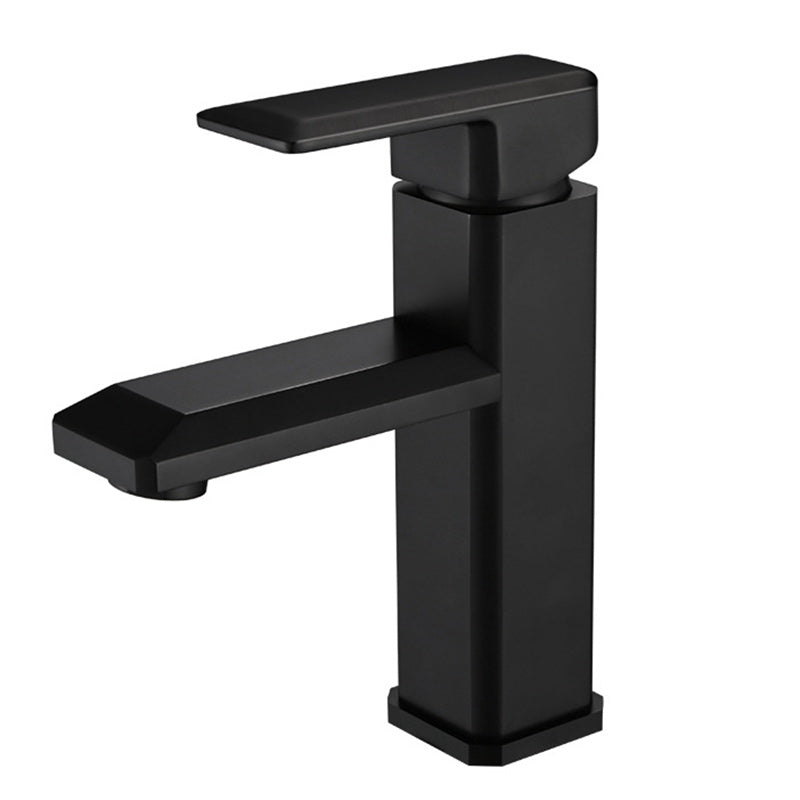 Single Hole Vanity Sink Faucet 6.69" H Modern Low-Arc Sink Bathroom Faucet Clearhalo 'Bathroom Remodel & Bathroom Fixtures' 'Bathroom Sink Faucets' 'Bathroom Sinks & Faucet Components' 'bathroom_sink_faucets' 'Home Improvement' 'home_improvement' 'home_improvement_bathroom_sink_faucets' 6272509