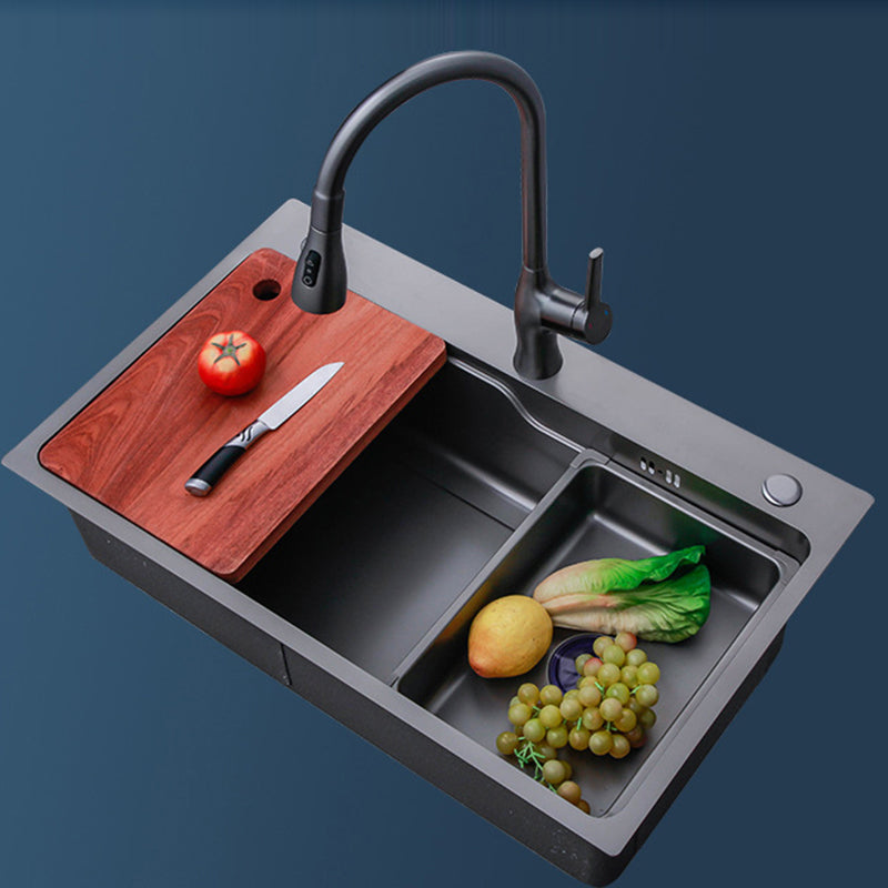 Contemporary Kitchen Sink Stainless Steel Drop-In Friction Resistant Kitchen Sink Clearhalo 'Home Improvement' 'home_improvement' 'home_improvement_kitchen_sinks' 'Kitchen Remodel & Kitchen Fixtures' 'Kitchen Sinks & Faucet Components' 'Kitchen Sinks' 'kitchen_sinks' 6272683