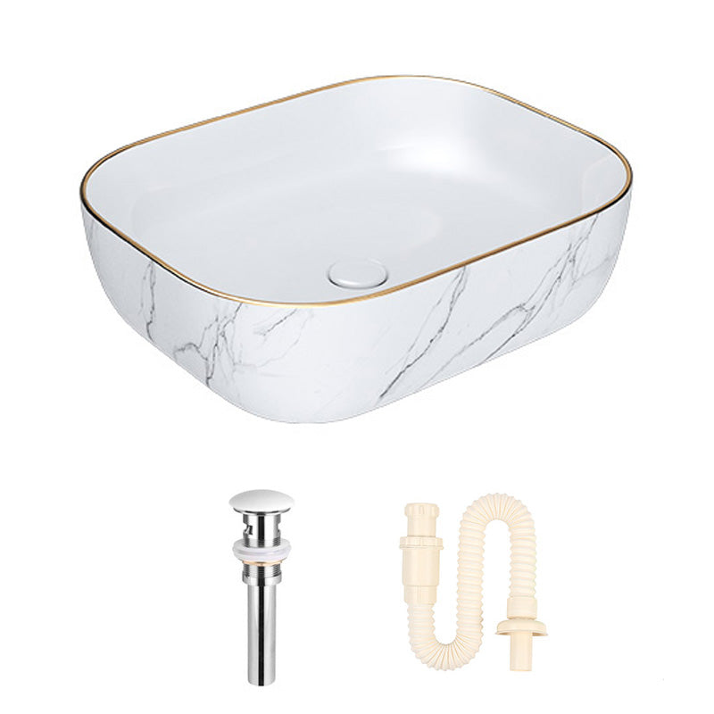Modern Bathroom Sink Porcelain Pop-Up Drain Solid Color Rectangular Vessel 19.7"L x 15.7"W x 5.7"H Sink Not Available Clearhalo 'Bathroom Remodel & Bathroom Fixtures' 'Bathroom Sinks & Faucet Components' 'Bathroom Sinks' 'bathroom_sink' 'Home Improvement' 'home_improvement' 'home_improvement_bathroom_sink' 6272765