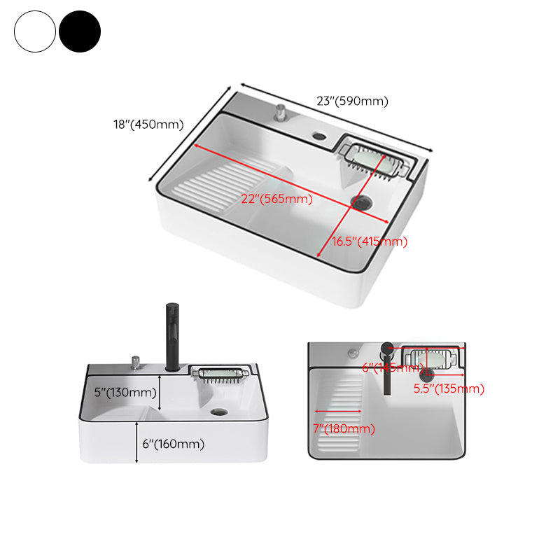 Modern Bathroom Sink Porcelain Right Basin with Pop-Up Drain and Faucet Wash Stand Clearhalo 'Bathroom Remodel & Bathroom Fixtures' 'Bathroom Sinks & Faucet Components' 'Bathroom Sinks' 'bathroom_sink' 'Home Improvement' 'home_improvement' 'home_improvement_bathroom_sink' 6272859