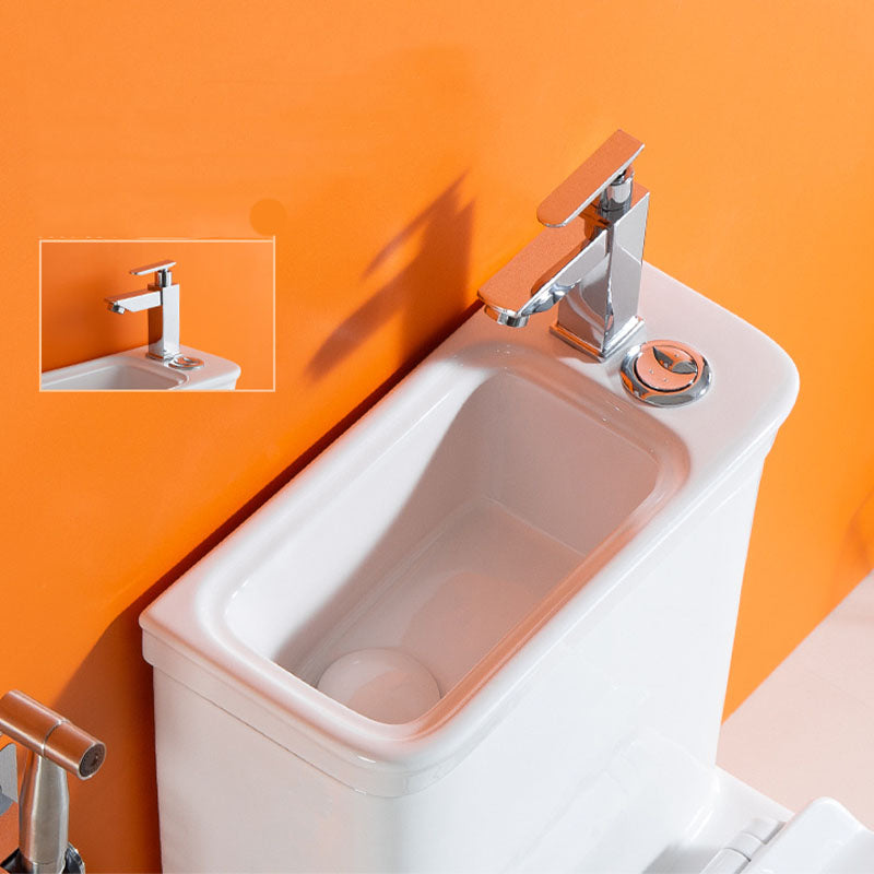 Siphon Jet Flush Toilet Modern One-Piece Toilet with Slow Close Seat Clearhalo 'Bathroom Remodel & Bathroom Fixtures' 'Home Improvement' 'home_improvement' 'home_improvement_toilets' 'Toilets & Bidets' 'Toilets' 6274821