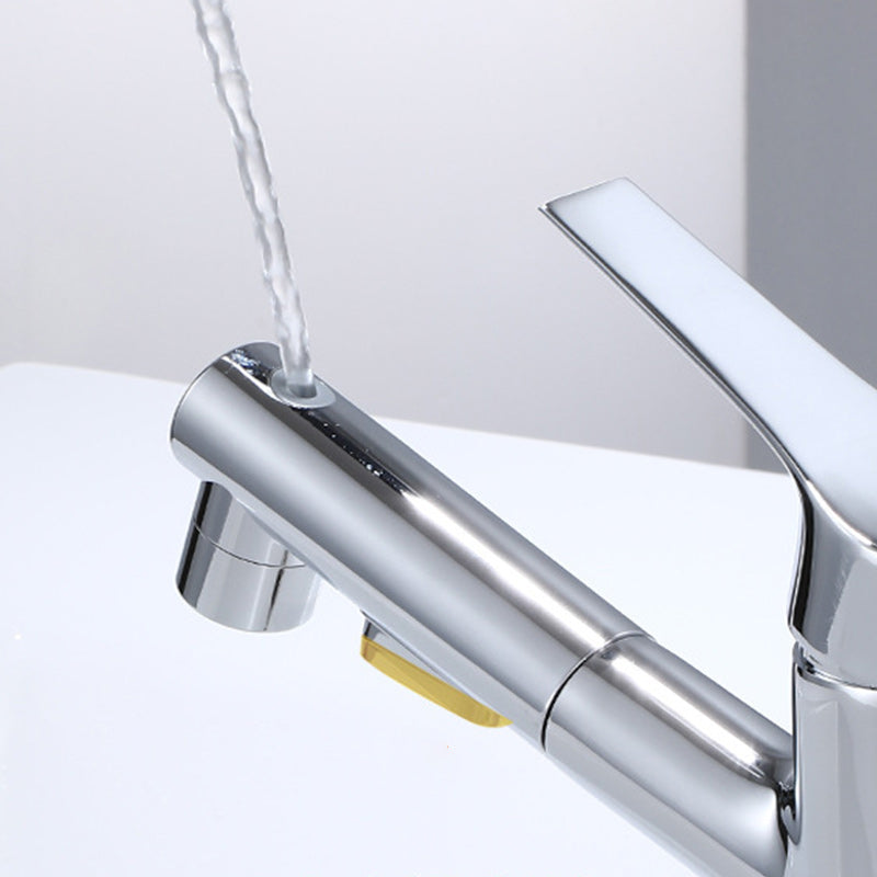 Modern Sink Faucet Solid Color Metal Vessel Sink Bathroom Faucet Clearhalo 'Bathroom Remodel & Bathroom Fixtures' 'Bathroom Sink Faucets' 'Bathroom Sinks & Faucet Components' 'bathroom_sink_faucets' 'Home Improvement' 'home_improvement' 'home_improvement_bathroom_sink_faucets' 6284669