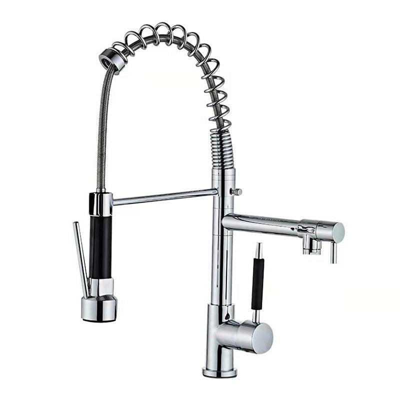 2-Function Kitchen Faucet 2-Handle Pull down Modern Farmhouse Kitchen Faucet Clearhalo 'Home Improvement' 'home_improvement' 'home_improvement_kitchen_faucets' 'Kitchen Faucets' 'Kitchen Remodel & Kitchen Fixtures' 'Kitchen Sinks & Faucet Components' 'kitchen_faucets' 6284815