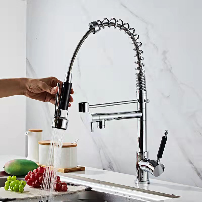 2-Function Kitchen Faucet 2-Handle Pull down Modern Farmhouse Kitchen Faucet Clearhalo 'Home Improvement' 'home_improvement' 'home_improvement_kitchen_faucets' 'Kitchen Faucets' 'Kitchen Remodel & Kitchen Fixtures' 'Kitchen Sinks & Faucet Components' 'kitchen_faucets' 6284818