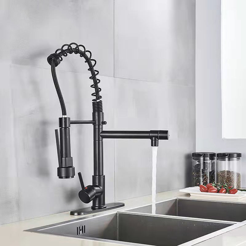 2-Function Kitchen Faucet 2-Handle Pull down Modern Farmhouse Kitchen Faucet Clearhalo 'Home Improvement' 'home_improvement' 'home_improvement_kitchen_faucets' 'Kitchen Faucets' 'Kitchen Remodel & Kitchen Fixtures' 'Kitchen Sinks & Faucet Components' 'kitchen_faucets' 6284820