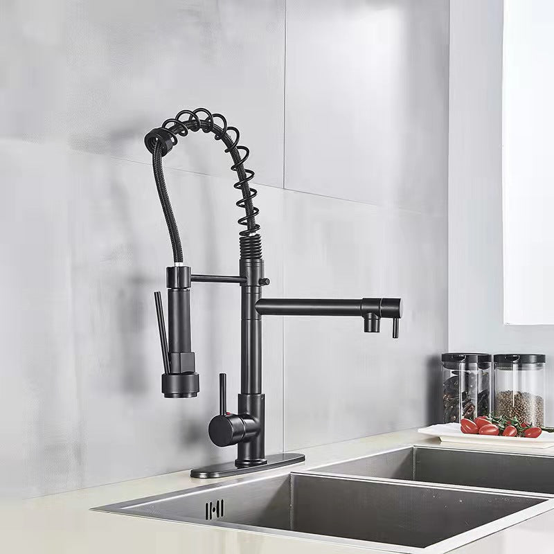 2-Function Kitchen Faucet 2-Handle Pull down Modern Farmhouse Kitchen Faucet Clearhalo 'Home Improvement' 'home_improvement' 'home_improvement_kitchen_faucets' 'Kitchen Faucets' 'Kitchen Remodel & Kitchen Fixtures' 'Kitchen Sinks & Faucet Components' 'kitchen_faucets' 6284821