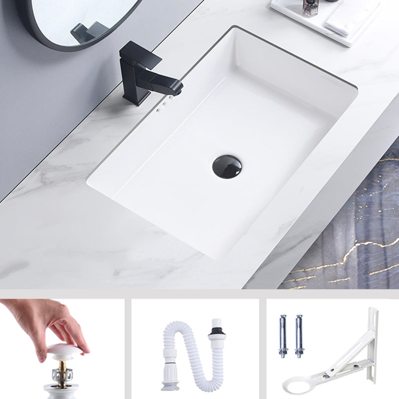 Modern Bathroom Sink Pop-Up Drain Porcelain Rectangular Vessel Bathroom Sink 24"L x 16"W x 7"H Sink Clearhalo 'Bathroom Remodel & Bathroom Fixtures' 'Bathroom Sinks & Faucet Components' 'Bathroom Sinks' 'bathroom_sink' 'Home Improvement' 'home_improvement' 'home_improvement_bathroom_sink' 6285015