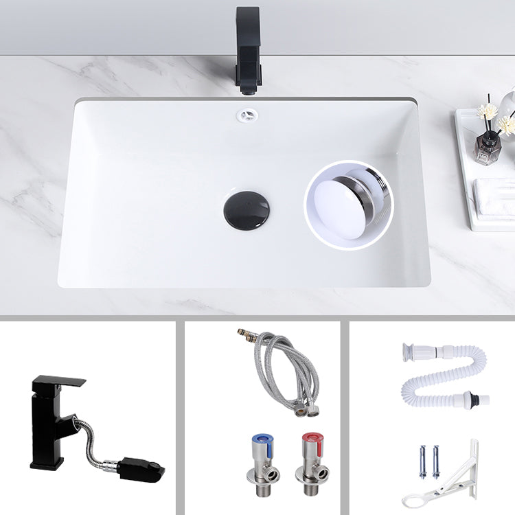 Modern Bathroom Sink Pop-Up Drain Porcelain Rectangular Vessel Bathroom Sink Clearhalo 'Bathroom Remodel & Bathroom Fixtures' 'Bathroom Sinks & Faucet Components' 'Bathroom Sinks' 'bathroom_sink' 'Home Improvement' 'home_improvement' 'home_improvement_bathroom_sink' 6285016