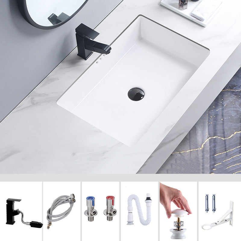 Modern Bathroom Sink Pop-Up Drain Porcelain Rectangular Vessel Bathroom Sink 24"L x 16"W x 7"H Sink with Faucet Clearhalo 'Bathroom Remodel & Bathroom Fixtures' 'Bathroom Sinks & Faucet Components' 'Bathroom Sinks' 'bathroom_sink' 'Home Improvement' 'home_improvement' 'home_improvement_bathroom_sink' 6285017