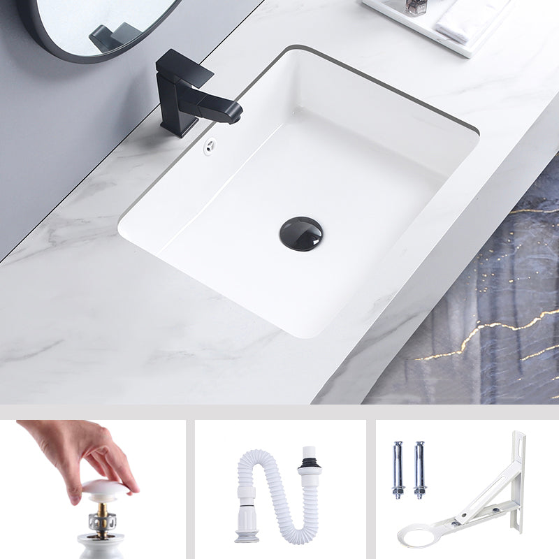 Modern Bathroom Sink Pop-Up Drain Porcelain Rectangular Vessel Bathroom Sink 20"L x 16"W x 7"H Sink Clearhalo 'Bathroom Remodel & Bathroom Fixtures' 'Bathroom Sinks & Faucet Components' 'Bathroom Sinks' 'bathroom_sink' 'Home Improvement' 'home_improvement' 'home_improvement_bathroom_sink' 6285021