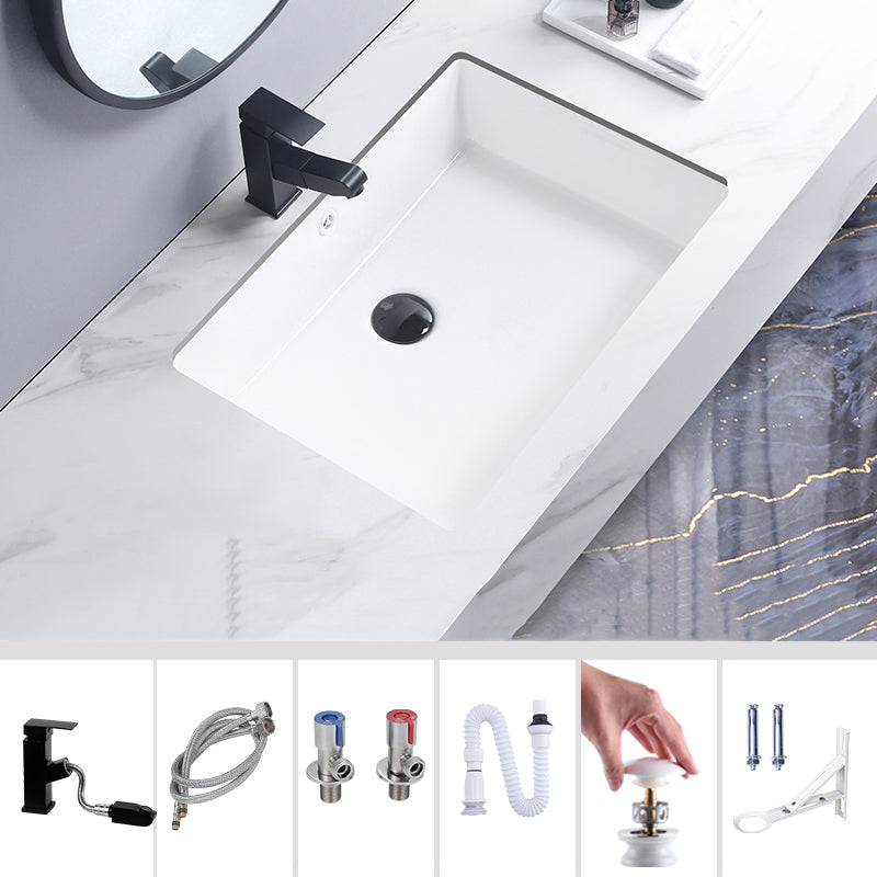 Modern Bathroom Sink Pop-Up Drain Porcelain Rectangular Vessel Bathroom Sink 22"L x 15"W x 7"H Sink with Faucet Clearhalo 'Bathroom Remodel & Bathroom Fixtures' 'Bathroom Sinks & Faucet Components' 'Bathroom Sinks' 'bathroom_sink' 'Home Improvement' 'home_improvement' 'home_improvement_bathroom_sink' 6285023