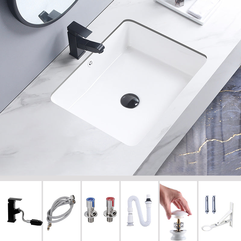 Modern Bathroom Sink Pop-Up Drain Porcelain Rectangular Vessel Bathroom Sink 20"L x 16"W x 7"H Sink with Faucet Clearhalo 'Bathroom Remodel & Bathroom Fixtures' 'Bathroom Sinks & Faucet Components' 'Bathroom Sinks' 'bathroom_sink' 'Home Improvement' 'home_improvement' 'home_improvement_bathroom_sink' 6285025