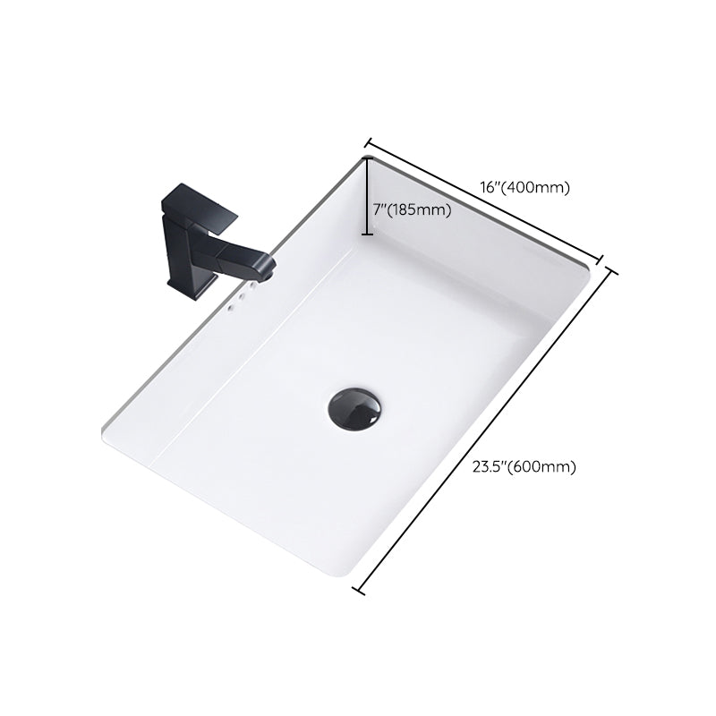 Modern Bathroom Sink Pop-Up Drain Porcelain Rectangular Vessel Bathroom Sink Clearhalo 'Bathroom Remodel & Bathroom Fixtures' 'Bathroom Sinks & Faucet Components' 'Bathroom Sinks' 'bathroom_sink' 'Home Improvement' 'home_improvement' 'home_improvement_bathroom_sink' 6285032