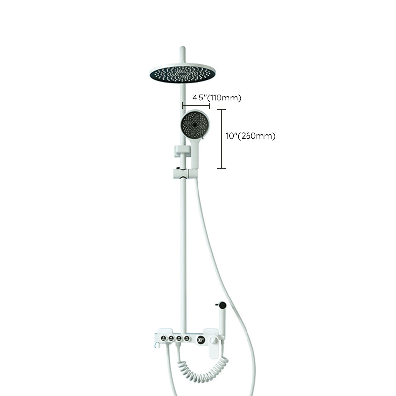 Modern Pressure Balanced Diverter Valve Shower Faucet Adjustable Shower System on Wall Clearhalo 'Bathroom Remodel & Bathroom Fixtures' 'Home Improvement' 'home_improvement' 'home_improvement_shower_faucets' 'Shower Faucets & Systems' 'shower_faucets' 'Showers & Bathtubs Plumbing' 'Showers & Bathtubs' 6285162