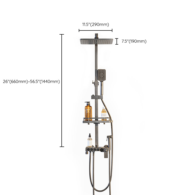 Modern Gray Shower Set 2 Shower Heads Shower System for Bathroom Clearhalo 'Bathroom Remodel & Bathroom Fixtures' 'Home Improvement' 'home_improvement' 'home_improvement_shower_faucets' 'Shower Faucets & Systems' 'shower_faucets' 'Showers & Bathtubs Plumbing' 'Showers & Bathtubs' 6285242