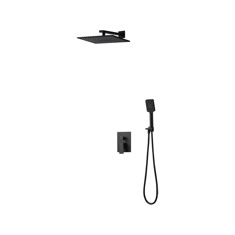 Square Black Spot Resist Shower Faucet Shower Arm Shower with Handheld Shower Head Clearhalo 'Bathroom Remodel & Bathroom Fixtures' 'Home Improvement' 'home_improvement' 'home_improvement_shower_faucets' 'Shower Faucets & Systems' 'shower_faucets' 'Showers & Bathtubs Plumbing' 'Showers & Bathtubs' 6285305