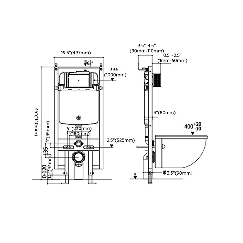 Wall-mounted Toilet Household In-wall Hidden Tank Soft-Close Seat Toilet Clearhalo 'Bathroom Remodel & Bathroom Fixtures' 'Home Improvement' 'home_improvement' 'home_improvement_toilets' 'Toilets & Bidets' 'Toilets' 6285493