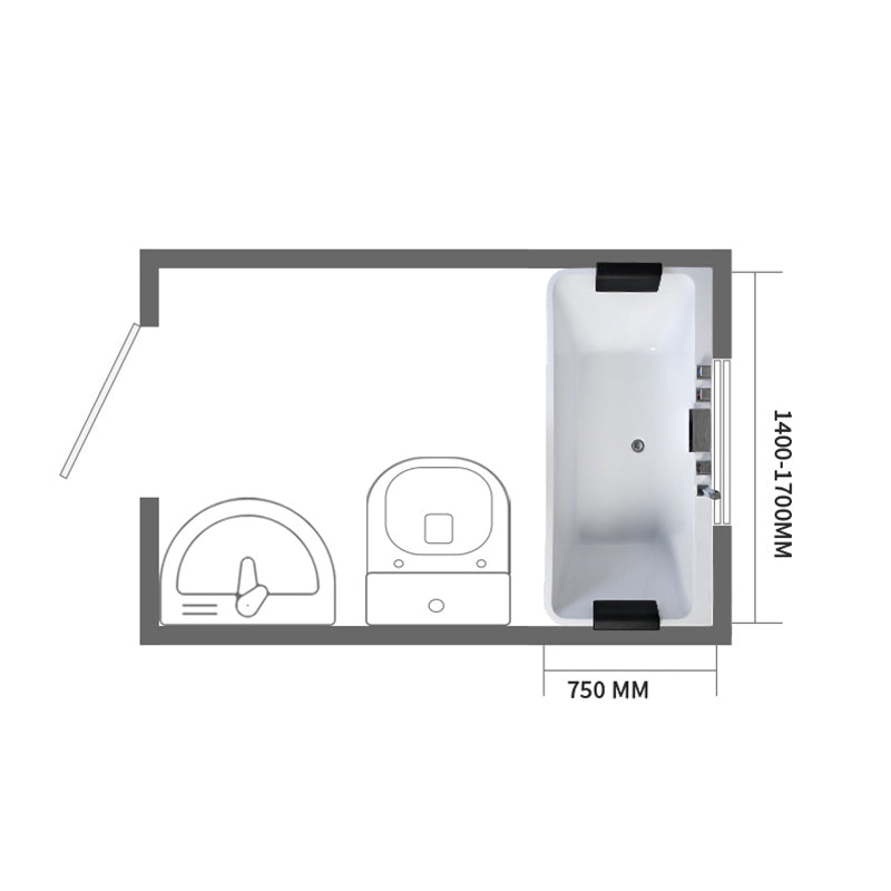 Freestanding Rectangular Bathtub Modern Acrylic Center-Front Drain Placement Tub Clearhalo 'Bathroom Remodel & Bathroom Fixtures' 'Bathtubs' 'Home Improvement' 'home_improvement' 'home_improvement_bathtubs' 'Showers & Bathtubs' 6286273