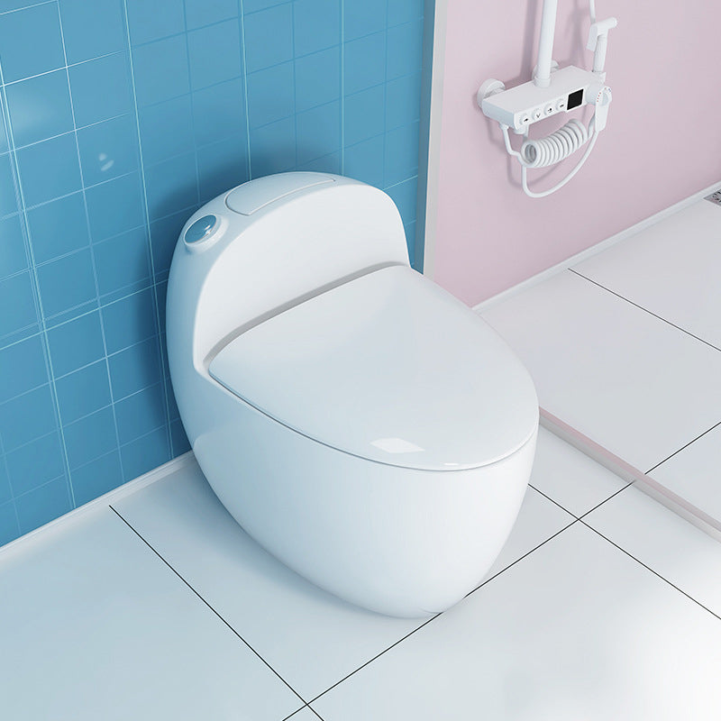1-Piece Flush Toilet 1.2/1.6 GPF Elongated Toilet Bowl for Bathroom White Marble Toilet with Sprayer Clearhalo 'Bathroom Remodel & Bathroom Fixtures' 'Home Improvement' 'home_improvement' 'home_improvement_toilets' 'Toilets & Bidets' 'Toilets' 6288339