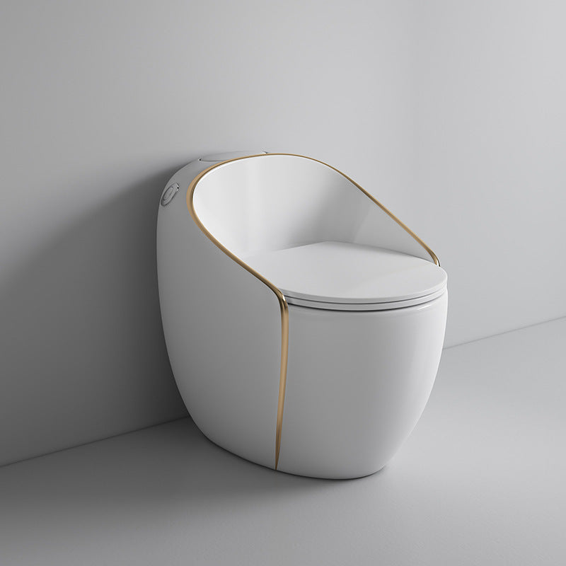 1-Piece Flush Toilet 1.2/1.6 GPF Elongated Toilet Bowl for Bathroom White/ Gold Toilet with Sprayer Clearhalo 'Bathroom Remodel & Bathroom Fixtures' 'Home Improvement' 'home_improvement' 'home_improvement_toilets' 'Toilets & Bidets' 'Toilets' 6288348