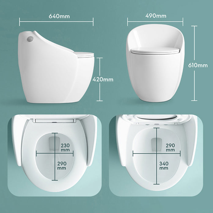 1-Piece Flush Toilet 1.2/1.6 GPF Elongated Toilet Bowl for Bathroom Clearhalo 'Bathroom Remodel & Bathroom Fixtures' 'Home Improvement' 'home_improvement' 'home_improvement_toilets' 'Toilets & Bidets' 'Toilets' 6288362