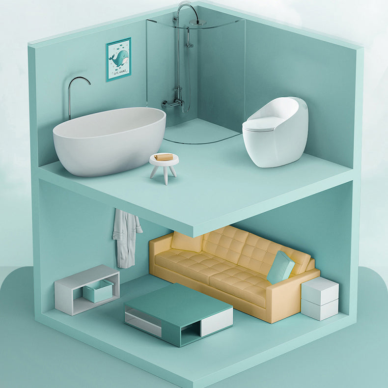 1-Piece Flush Toilet 1.2/1.6 GPF Elongated Toilet Bowl for Bathroom Clearhalo 'Bathroom Remodel & Bathroom Fixtures' 'Home Improvement' 'home_improvement' 'home_improvement_toilets' 'Toilets & Bidets' 'Toilets' 6288377
