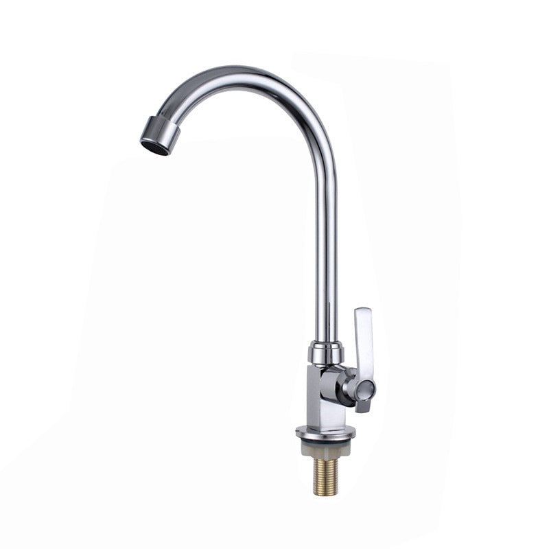 Modern Kitchen Bar Faucet Zinc Knob Handle Swivel Spout High Arch Kitchen Faucet Chrome Clearhalo 'Home Improvement' 'home_improvement' 'home_improvement_kitchen_faucets' 'Kitchen Faucets' 'Kitchen Remodel & Kitchen Fixtures' 'Kitchen Sinks & Faucet Components' 'kitchen_faucets' 6298214