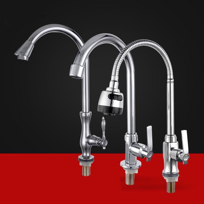 Modern Kitchen Bar Faucet Zinc Knob Handle Swivel Spout High Arch Kitchen Faucet Clearhalo 'Home Improvement' 'home_improvement' 'home_improvement_kitchen_faucets' 'Kitchen Faucets' 'Kitchen Remodel & Kitchen Fixtures' 'Kitchen Sinks & Faucet Components' 'kitchen_faucets' 6298227