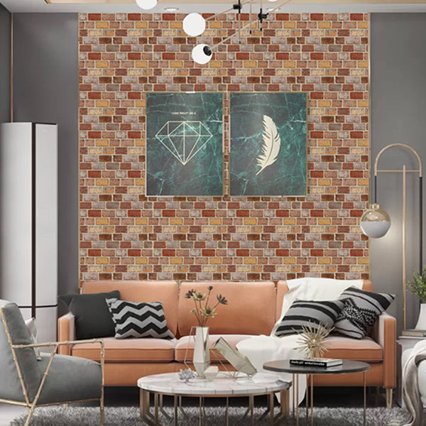 Artificial Brick Panel Wall Farmhouse Style Simple Home Living Room Wall Panel (5-pack) Clearhalo 'Flooring 'Home Improvement' 'home_improvement' 'home_improvement_wall_paneling' 'Wall Paneling' 'wall_paneling' 'Walls & Ceilings' Walls and Ceiling' 6298554
