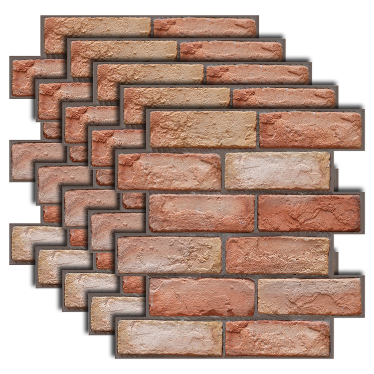 Artificial Brick Wall Panel Farmhouse Style Simple Home Living Room Panel Wall (5-pack) Brick Red Clearhalo 'Flooring 'Home Improvement' 'home_improvement' 'home_improvement_wall_paneling' 'Wall Paneling' 'wall_paneling' 'Walls & Ceilings' Walls and Ceiling' 6298560