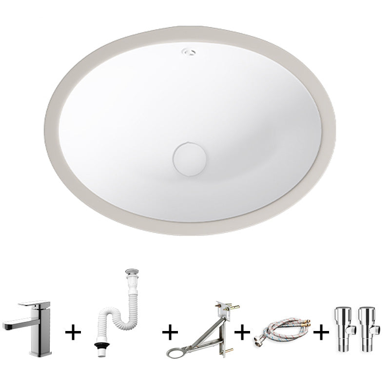 Modern Bathroom Sink Pop-Up Drain Porcelain Solid Color Oval-Shape Vessel Lavatory Sink 23.6"L x 17.1"W x 8.3"H Sink with Faucet Clearhalo 'Bathroom Remodel & Bathroom Fixtures' 'Bathroom Sinks & Faucet Components' 'Bathroom Sinks' 'bathroom_sink' 'Home Improvement' 'home_improvement' 'home_improvement_bathroom_sink' 6298772