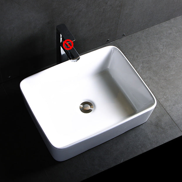 Modern Bathroom Sink Porcelain Pop-Up Drain Round Vessel Bathroom Sink 16"L x 12"W x 5"H Clearhalo 'Bathroom Remodel & Bathroom Fixtures' 'Bathroom Sinks & Faucet Components' 'Bathroom Sinks' 'bathroom_sink' 'Home Improvement' 'home_improvement' 'home_improvement_bathroom_sink' 6298813